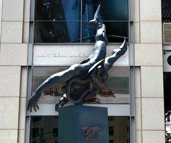 Statue Tactical Diver Subject Monumental Scale Bronze Scuba Gear