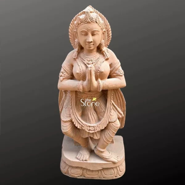 Statue Traditional Indian Stone Hand Carved Devadasi Sculpture