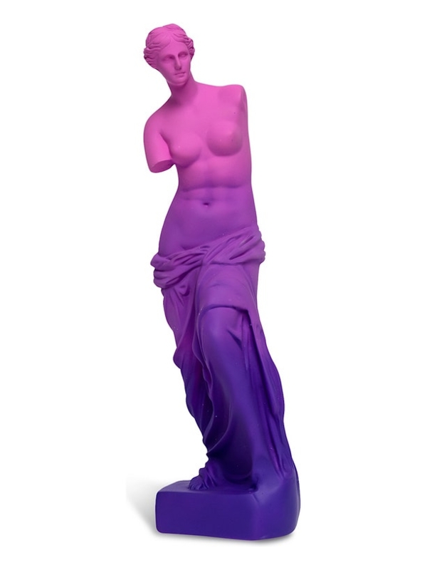 Statue Venus de Milo Purple Matte Finish Pop Art Bookshelf Accent