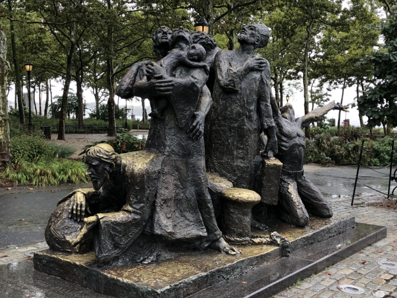Statue Waterfront Setting Weathered Patina Landscape Monument Styling