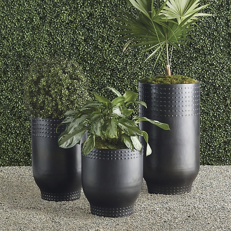 Stone-Like Planters with Porous Pitted Texture, Modern Wide Opening