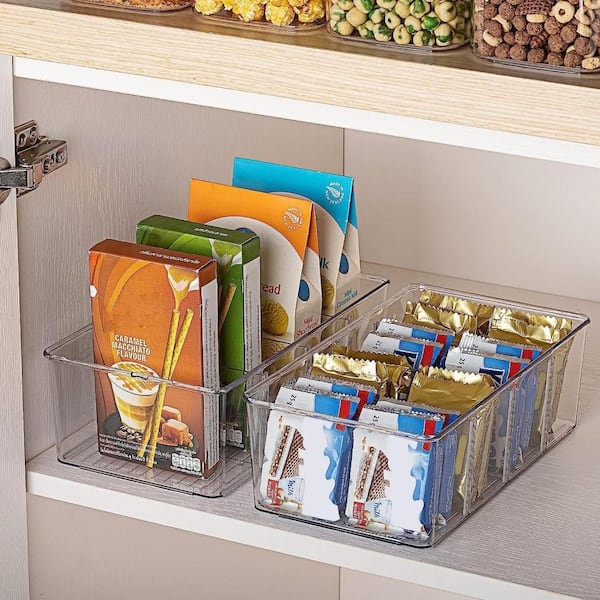 Storage Bin Open Top Rectangular Silhouette Clear Pantry Bins