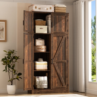 Storage Cabinet White Shaker Panels and Silver Bar Handles