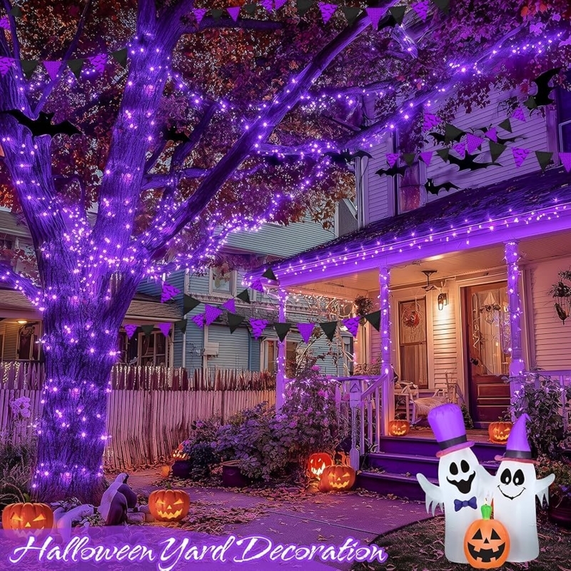 String Lights Vibrant Purple LED Connectable Outdoor Festive