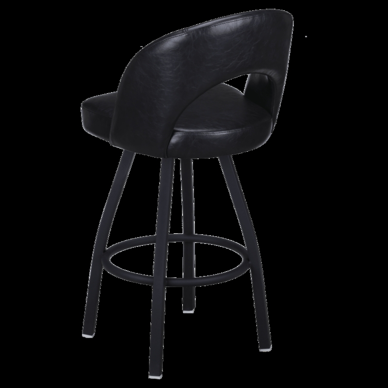 Swivel Bucket Bar Stool with Monochromatic Black Finish