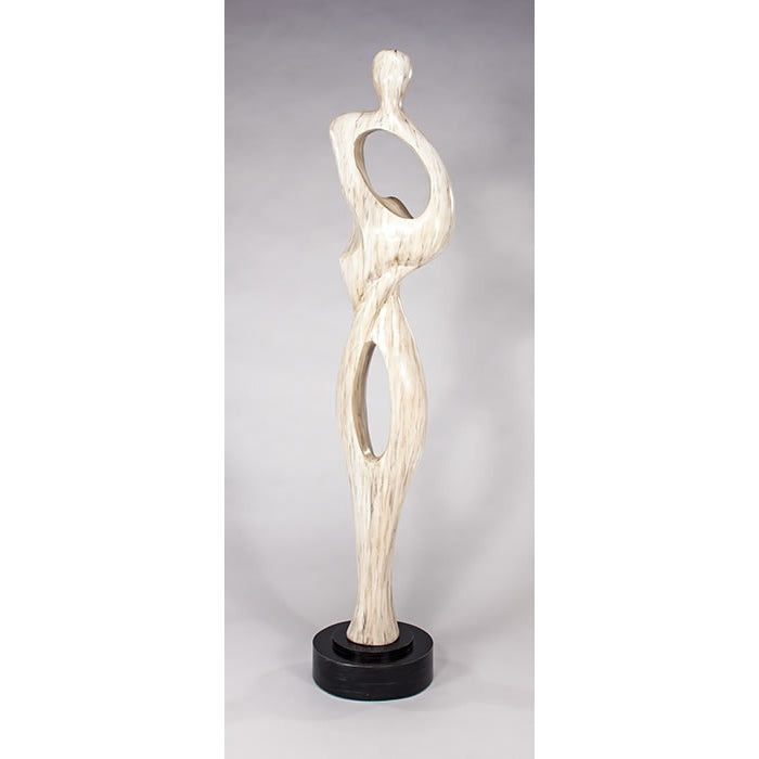 Tall Bronze Abstract Floor Sculpture Elongated S Curve