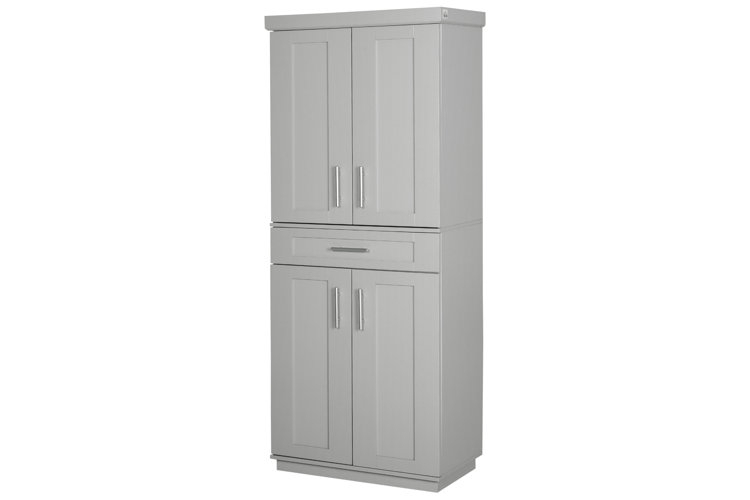 Tall Freestanding Pantry with Multi-Drawer Base and Shaker Doors