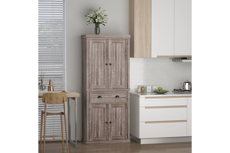 Tall Kitchen Pantry Organization featuring Light Wood Interior