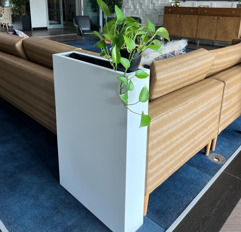 Tall Narrow Planter White Minimalist Architectural Floor Pot