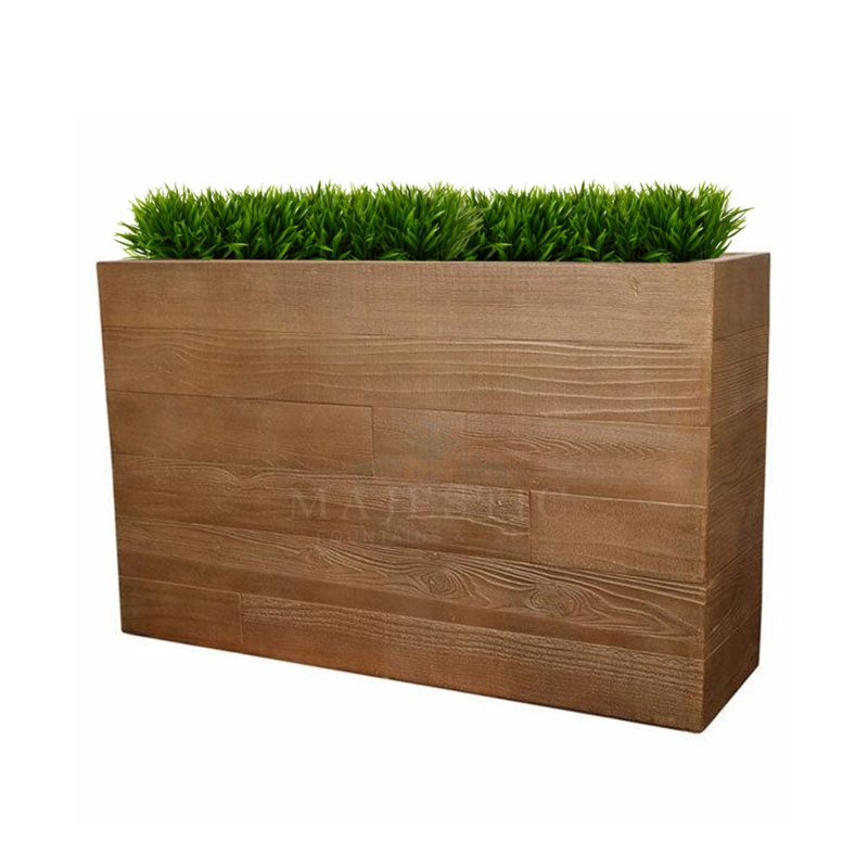 Tall Planter Charcoal Stone-like Rectangular Form Garden Pots