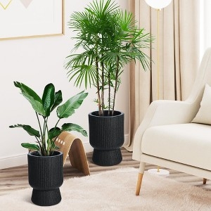Tall Tapered Planters with Self-Watering Insert, Square Opening