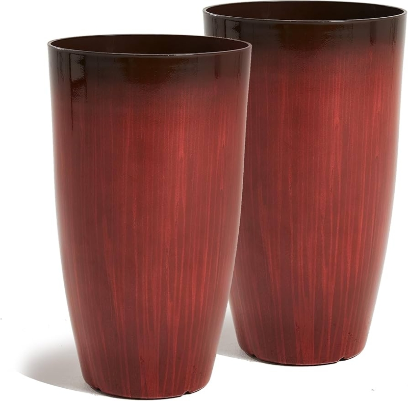 Tall Tapered Square Planters with High-Gloss Gradient Finish