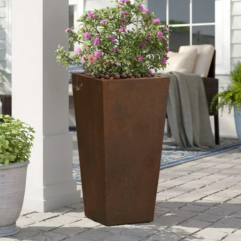 Tapered Planter Weather Resistant Distressed Stone-Like Finish