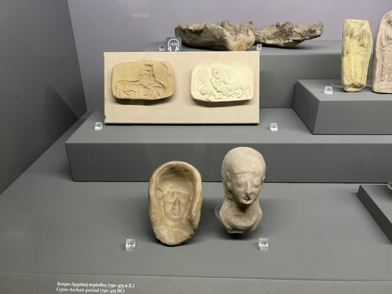Terracotta Figurine Fragments, Archaeological Finds, Molded Clay Details.