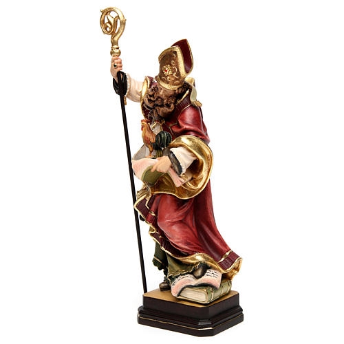 Traditional Hand-Painted Wooden Figurine, Saint Valentine & Rooster