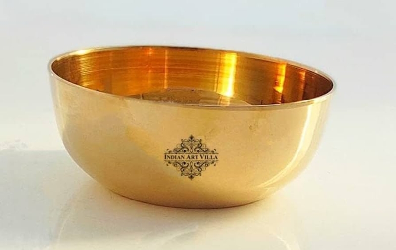 Traditional Metallic Katori Serving Bowl, Wide Flared Rim