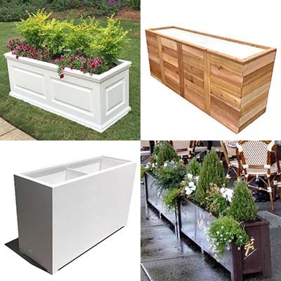 Traditional White Square Planter Box, Oversized Recessed Panel Design