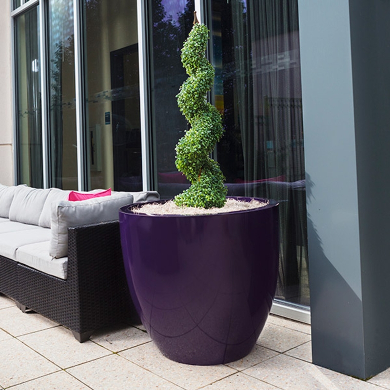 Tree Planter Sculptural Bowl Matte Finish Architectural Courtyard