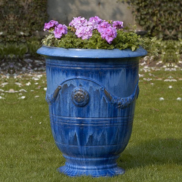 Urn Planter Set Riviera Blue Anduze Swag Detail