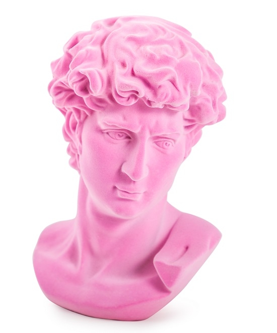 Velvety Finish Bust Sculpture Flocked Material Classical David