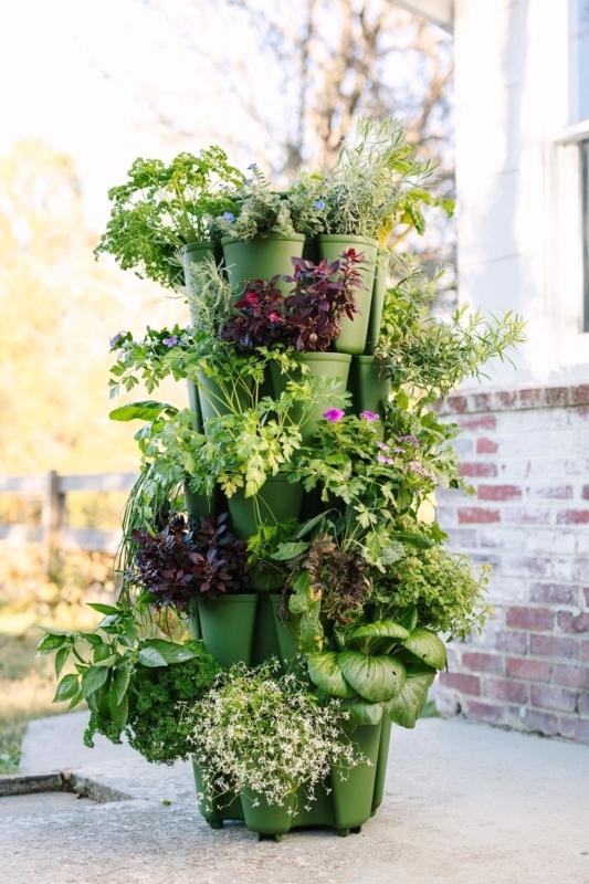 Vertical Planter: Five Tier Stackable Evergreen Garden Tower