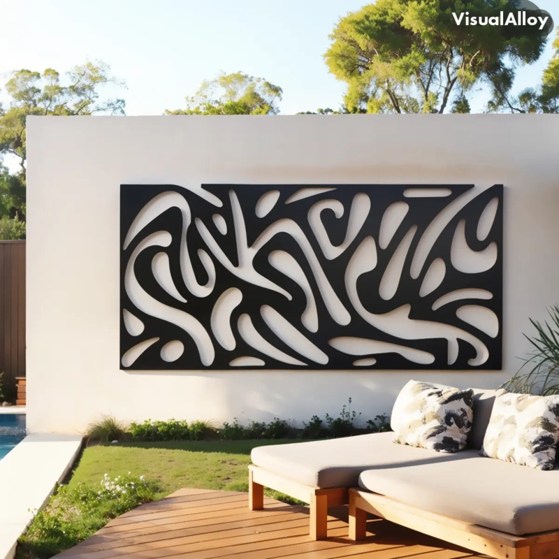 Wall Art Large Circular Metal Tree Silhouette Matte Black