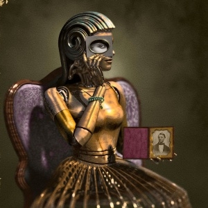 Wall Art Mechanical Head Steampunk Portrait Clockwork Art