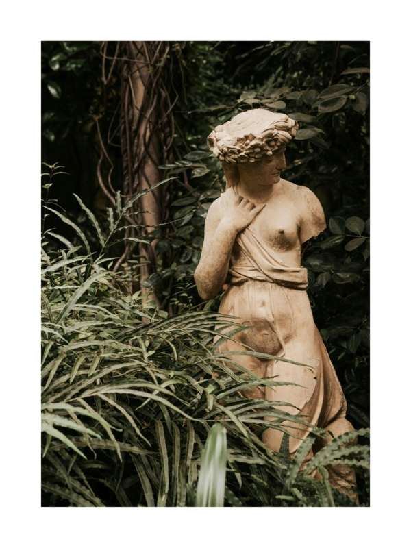Wall Art Moody Green Overgrown Figure Nature Inspired Print