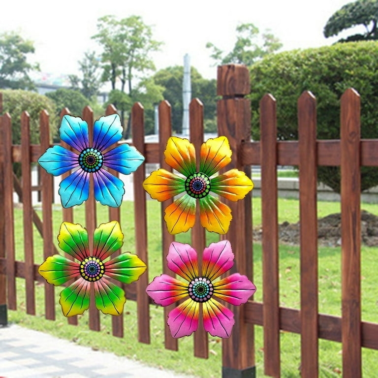 Wall Art Vibrant 3D Metal Flower Sculptures Set of 3