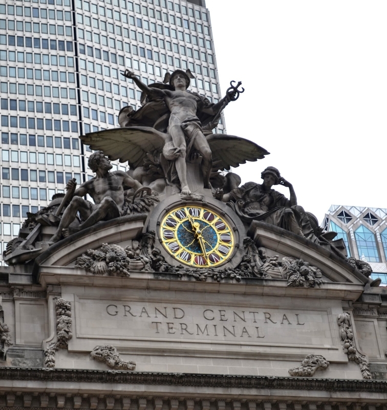 Wall Clock with Mythological Figurative Sculpture Group
