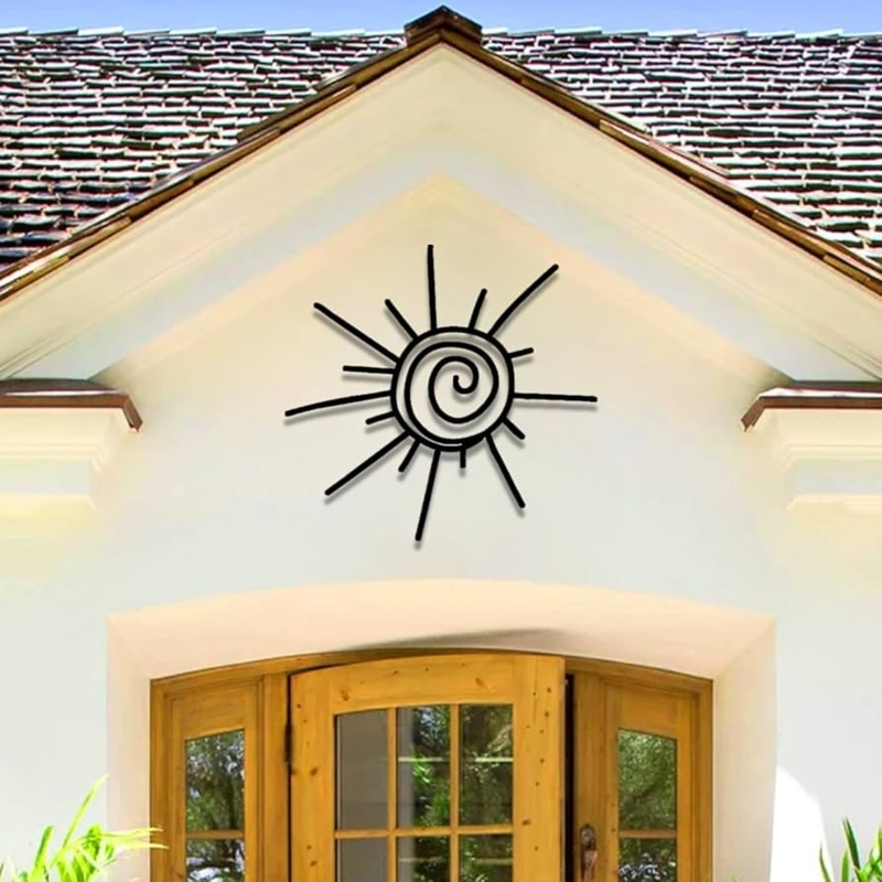 Wall Decor Smiling Sun Face Vibrant Gradient Colors Whimsical Art