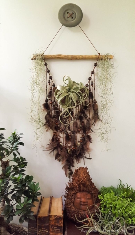 Wall Planter of Leather Like Material in Cone Shape, Boho Decor
