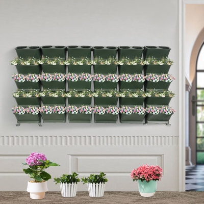 Wall Planter Set featuring Modular Design in Matte White Finish