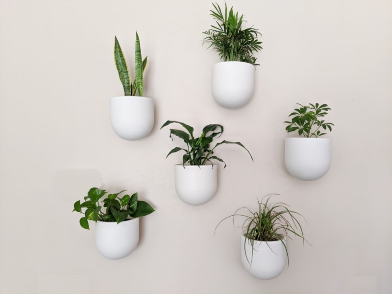 Wall Planters 9-Piece Grid Wooden Frames Modern Boho Vertical Garden