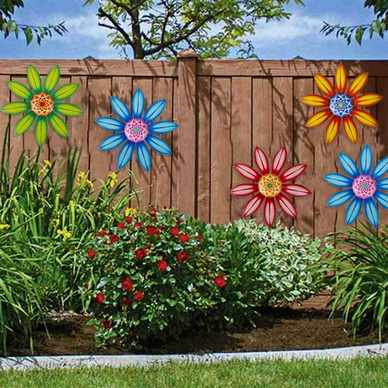Wall Sculpture Dimensional Metal Flowers Layered Petal Design 3D Art