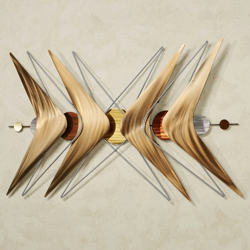 Wall Sculpture Large Scale Atomic Burst Multi Metallic