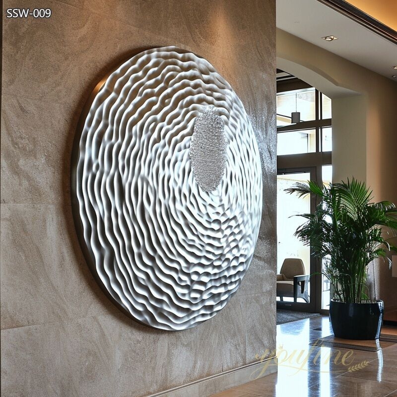 Wall Sculpture Laser Cut Motifs Layered Composition Muted Blue Bronze