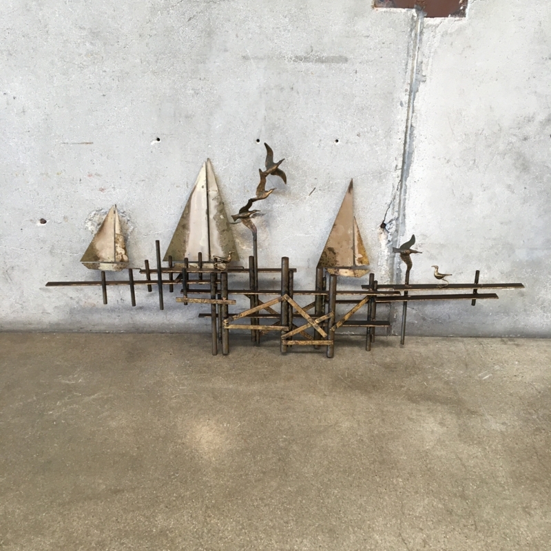 Wall Sculpture Wireframe Sails Curtis Jere Style