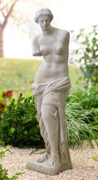 Weathered Statue Reproduction featuring Venus de Milo Armless Silhouette