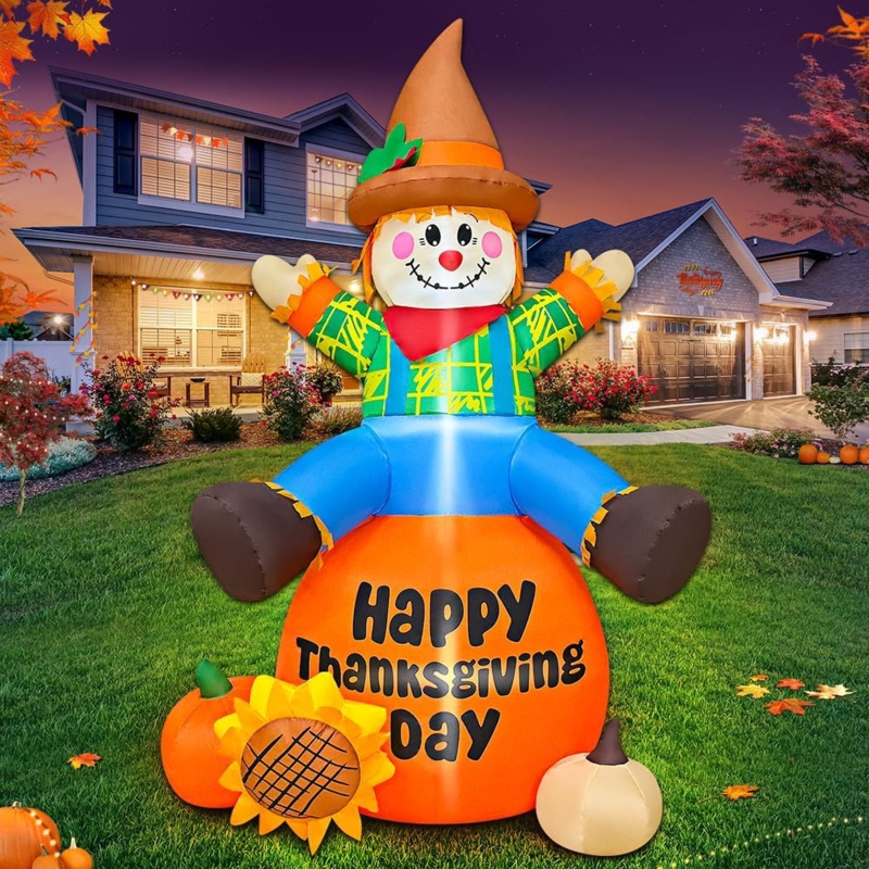 Whimsical Scarecrow Pumpkin Decor Turkey Hybrid Internal Led Lights