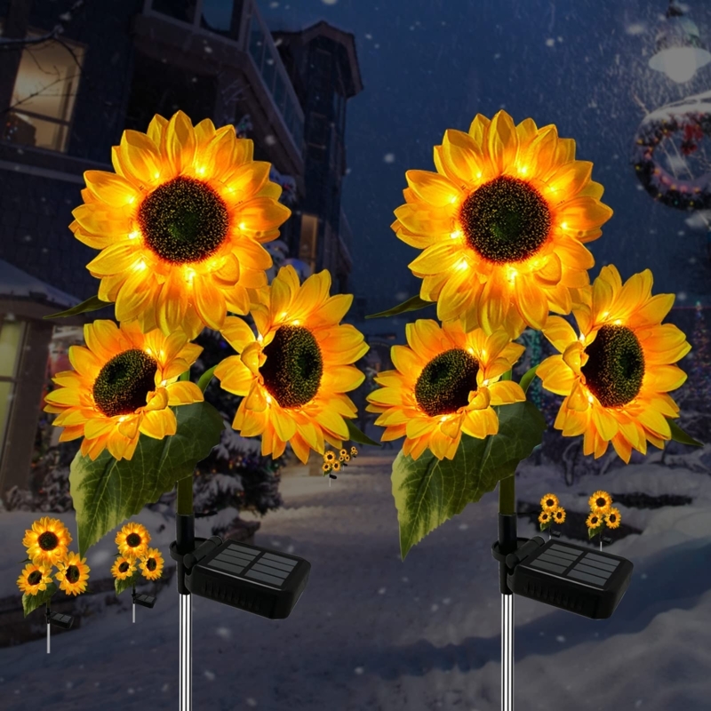 Whimsical Sunflower Solar Lights Warm LED Garden Stakes