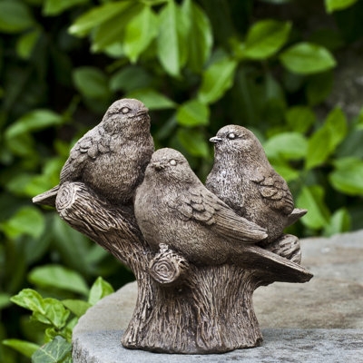 Whimsical Three Wise Frogs Statue with Weathered Stone Finish