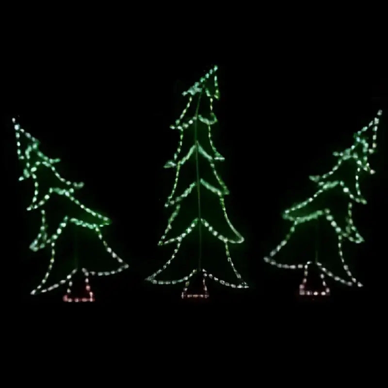 Whimsical Tilted Tabletop Christmas Trees Graduated Metallic