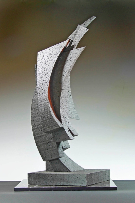 White Abstract Sculpture Sail-Like Silhouette Minimalist Architectural Decor