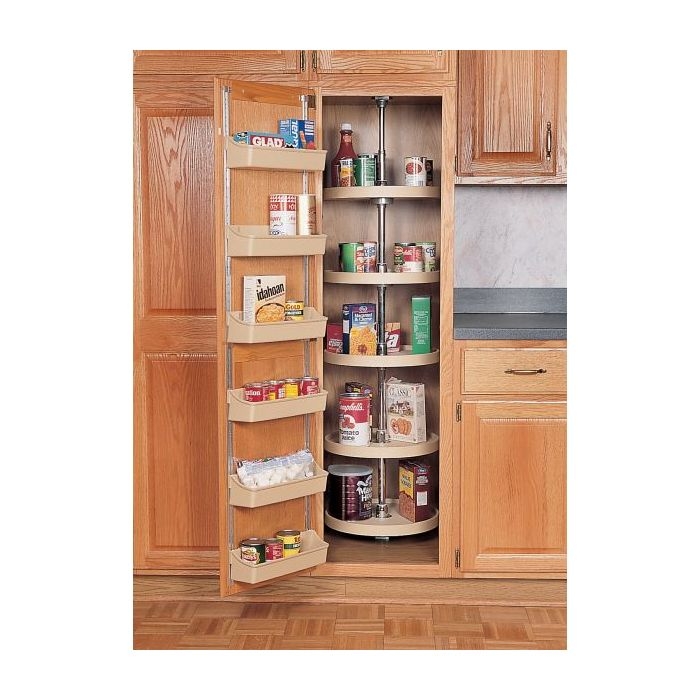 White Five-Tier Pantry Lazy Susan with Full Circle Rotating Trays