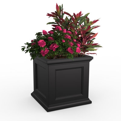 White Square Planter, Recessed Panels. Traditional paneled garden box.