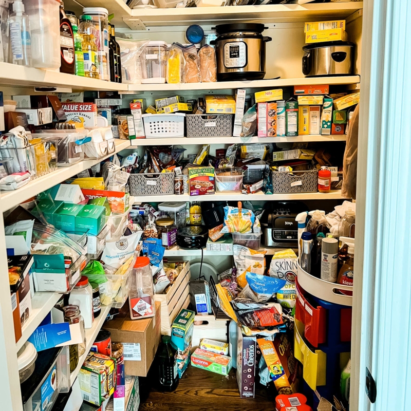 White Wire Shelving System for Reach-In Pantry Closet Organization