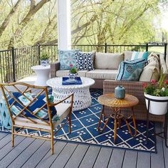 Wicker Like Outdoor Sectional With Aqua Accent Pillows Patio Decor