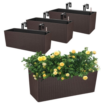 Window Box Adjustable Brackets Railing Mount White Planter Box Ideas