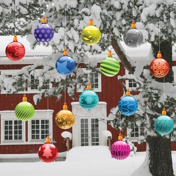 Yard Art Oversized Ornaments Flat Silhouette Vibrant Graphics